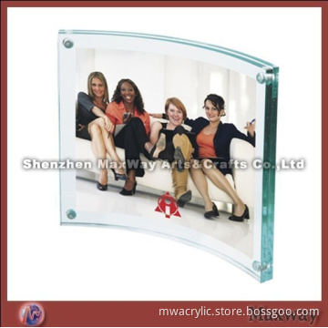 Transparent Cambered Acrylic/Lucite Photo/Picture Frame